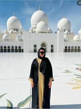 Embroidered Black & Gold Abaya - Elegant Women's Scarf and Wrap Set